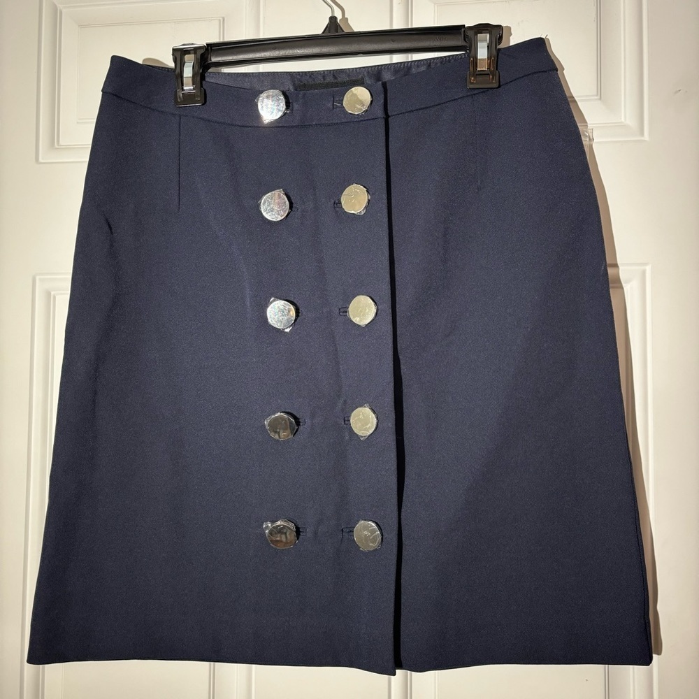 NWT Pink Tartan Navy Blue Skirt, Size 8